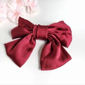 Satin Bow, Burgundy